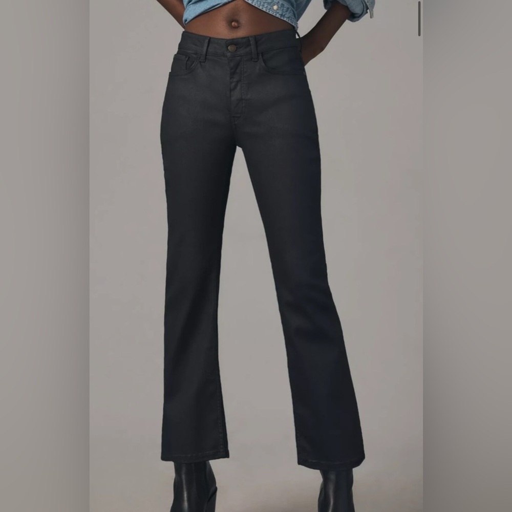 Anthropologie Pilcro brand mid rise coated crop flare jeans.  Size 31.